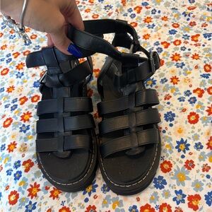 Black platform sandals
